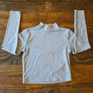 Ambiance Women's Gray Mock Neck Long‎ Sleeve Top - Size Medium